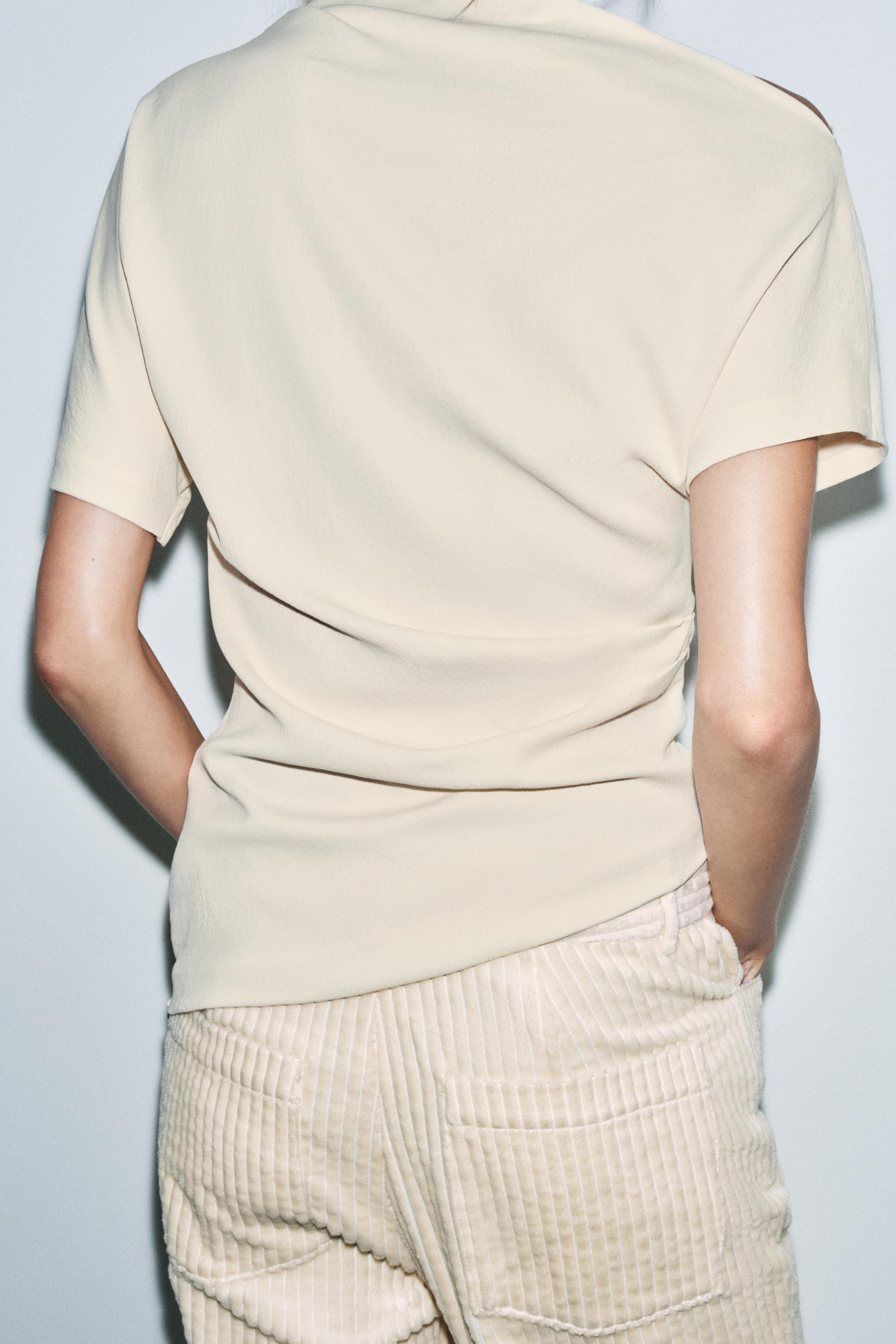 ASYMMETRIC DRAPED BLOUSE ZW COLLECTION LIMITED EDITION